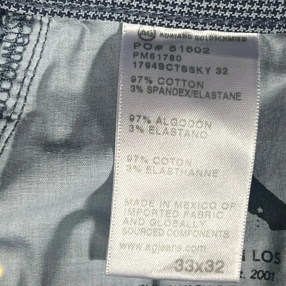 AG Adriano Goldschmied Everett‎ Slim Straight Italian Fabric Pants Grey 33x32